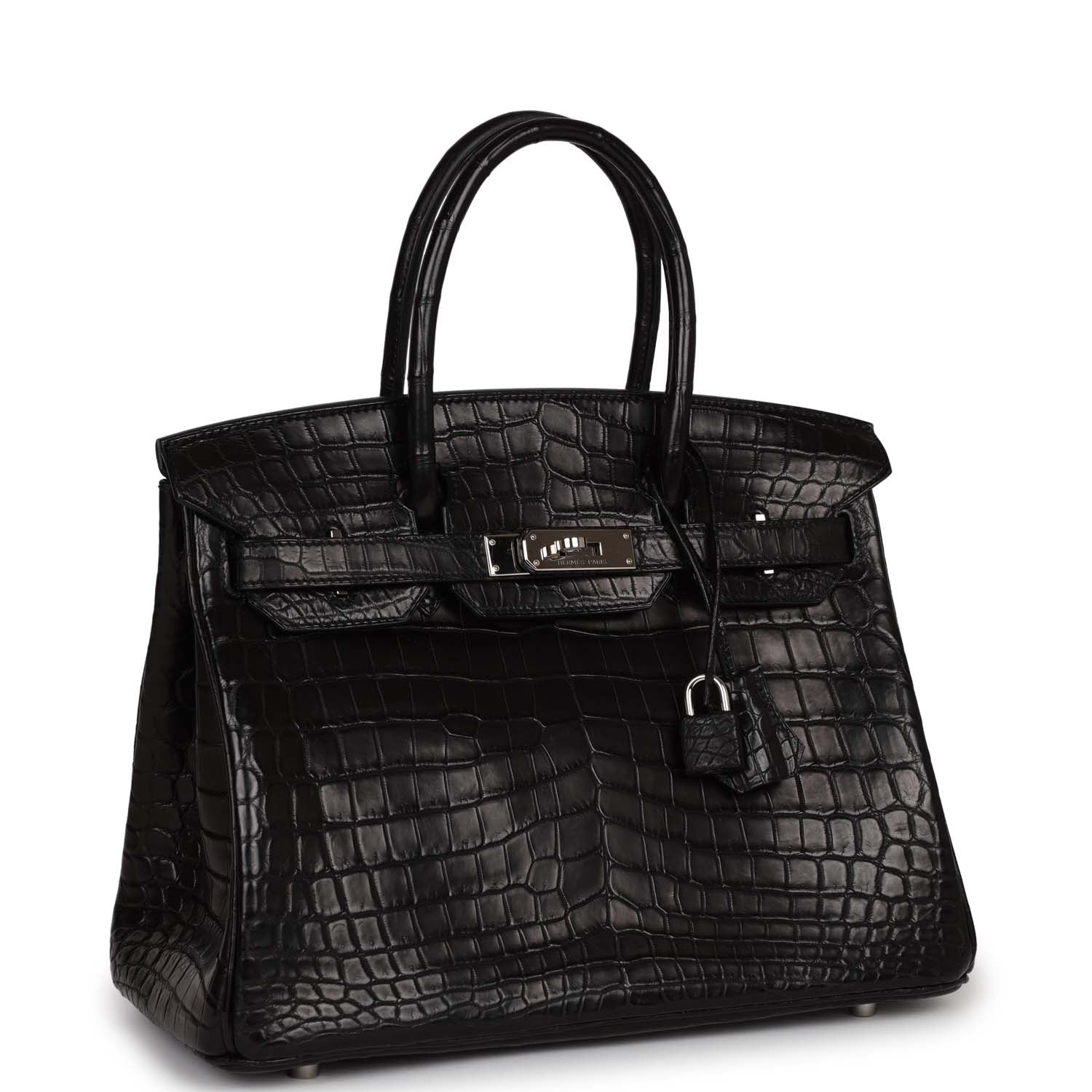 Her Birkin 30cm Black Matte Niloticus Crocodile Palladium Hardware