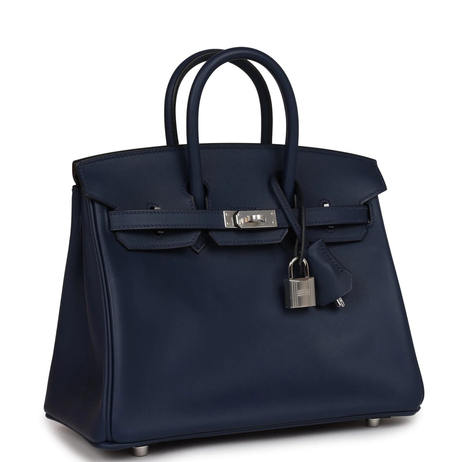 Her Birkin 25 Bleu Navy Swift Palladium Hardware