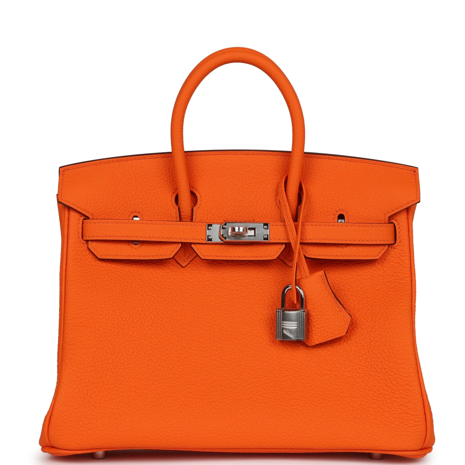 Her Birkin 25 Orange Minium Togo Palladium Hardware