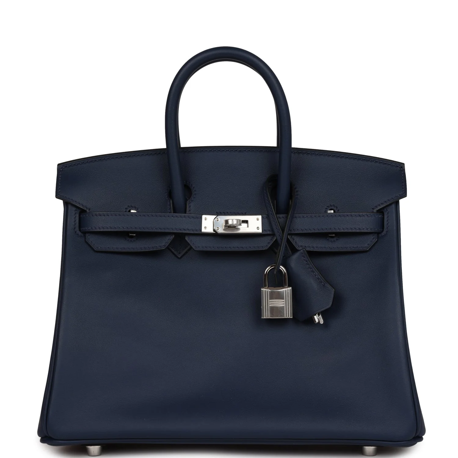 Her Birkin 25 Bleu Navy Swift Palladium Hardware