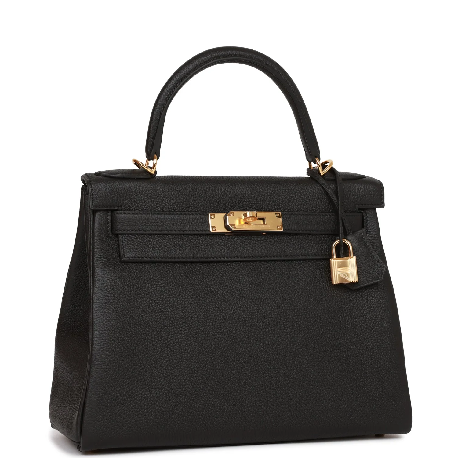Her Kelly Retourne 28 Black Togo Gold Hardware