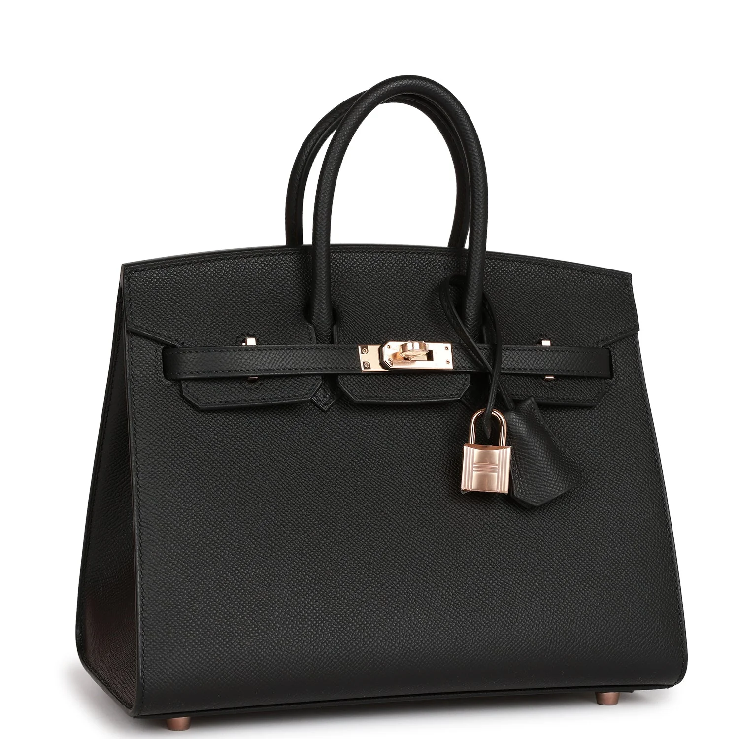 Her Birkin Sellier 25 Black Epsom Rose Gold Hardware