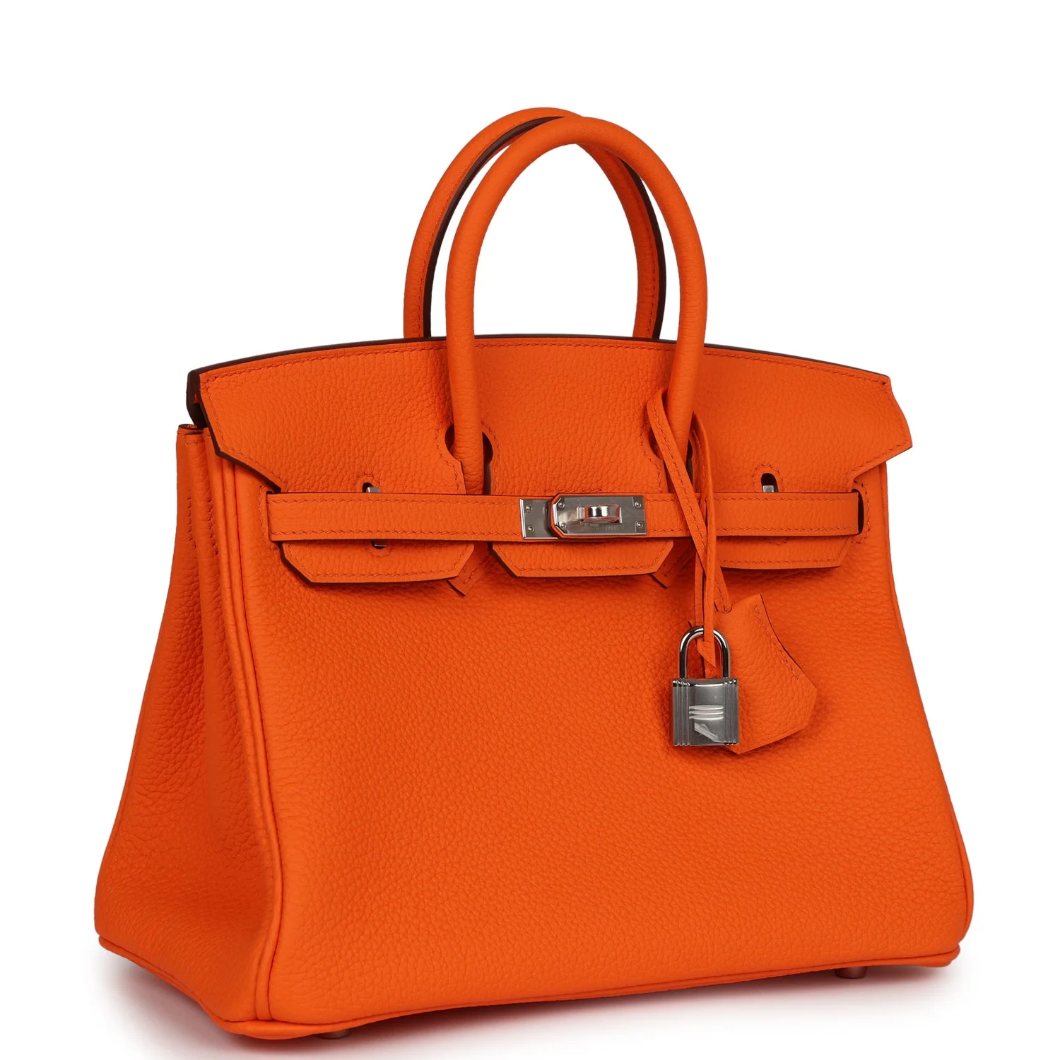 Her Birkin 25 Orange Minium Togo Palladium Hardware