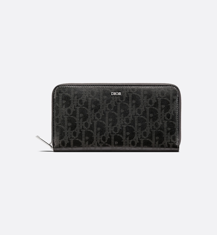Zipped Long Wallet Black Oblique Galaxy Leather