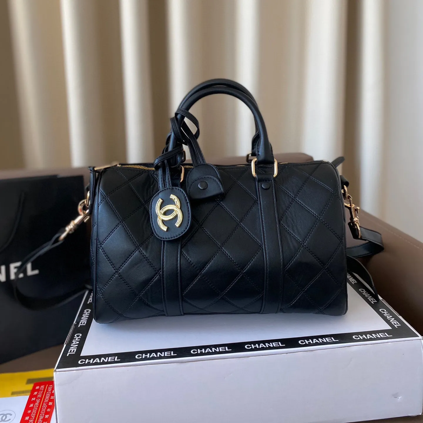 Diamond Quilted Two-Way Tote