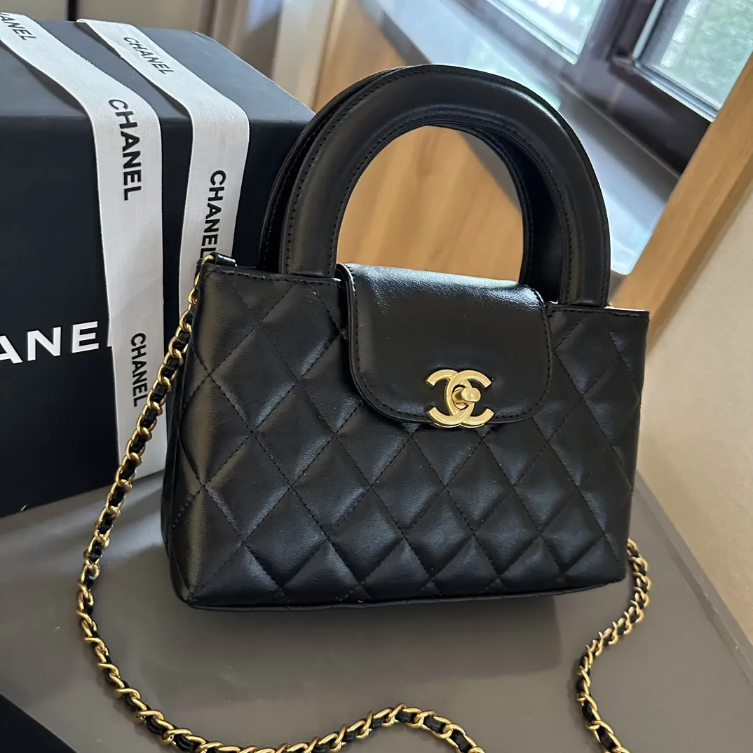 Shiny Aged Calfskin Coral Mini Kelly Shopping Bag