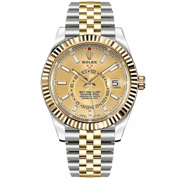 Rolex Sky-Dweller 42mm Champagne Dial Men's Watch 326933-0004