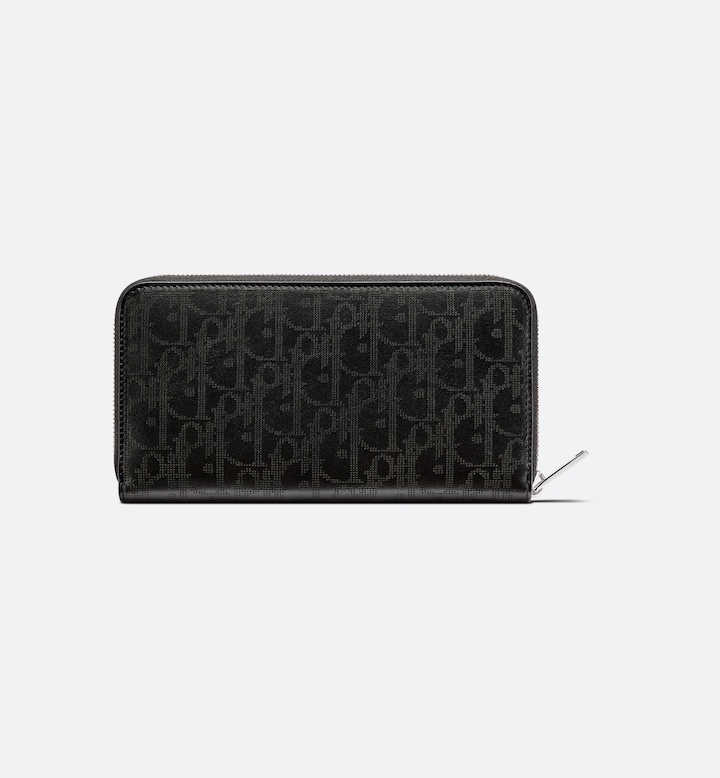 Zipped Long Wallet Black Oblique Galaxy Leather