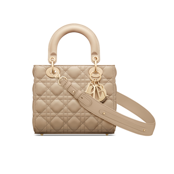 Small Lady Dior My ABCDior Bag-Sand-Colored Cannage Lambskin
