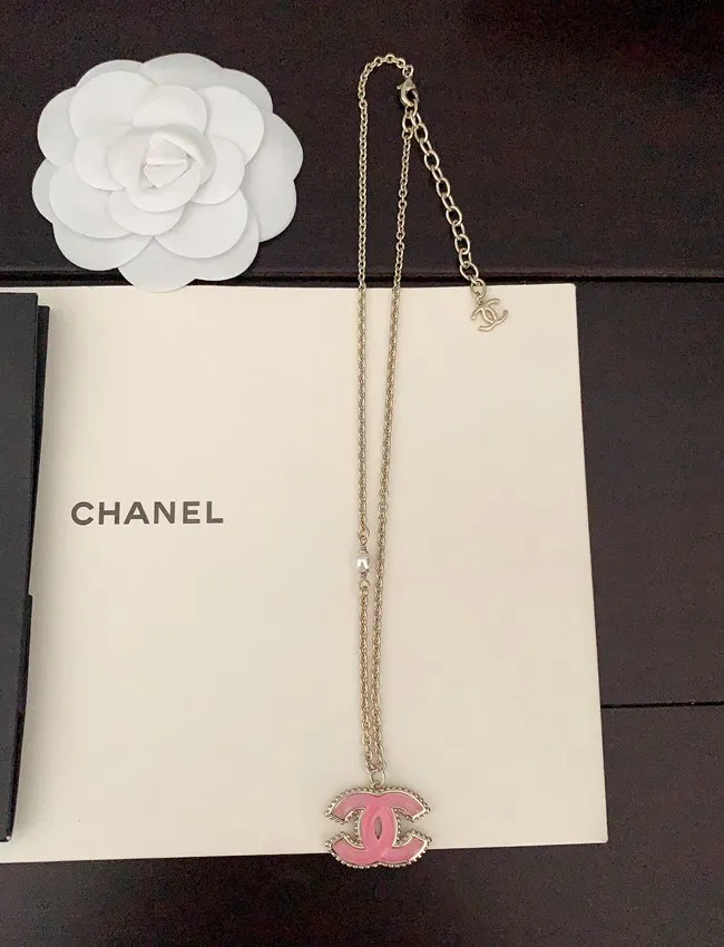 Pink Double C Necklace