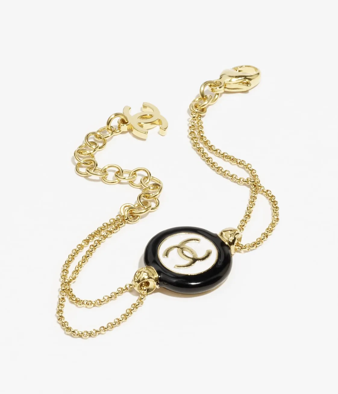 Round black double c bracelet