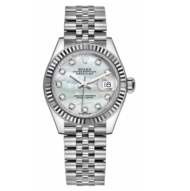 Rolex Lady-Datejust 28 Mother of Pearl Diamond Dial Watch 279174-0009