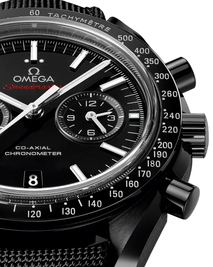 OMEGA SPEEDMASTER DARK SIDE OF THE MOON 44.25 MM, BLACK CERAMIC ON COATED NYLON FABRIC STRAP WITH FOLDOVER CLASP