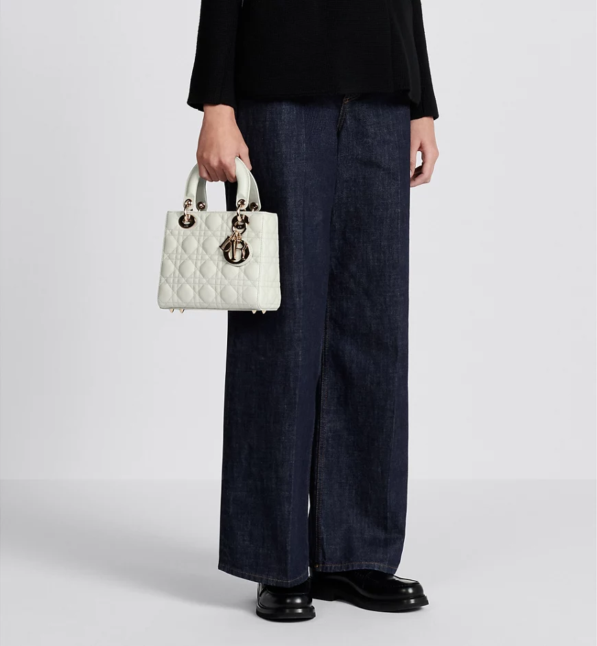 Small Lady Dior My ABCDior Bag-Latte Cannage Lambskin