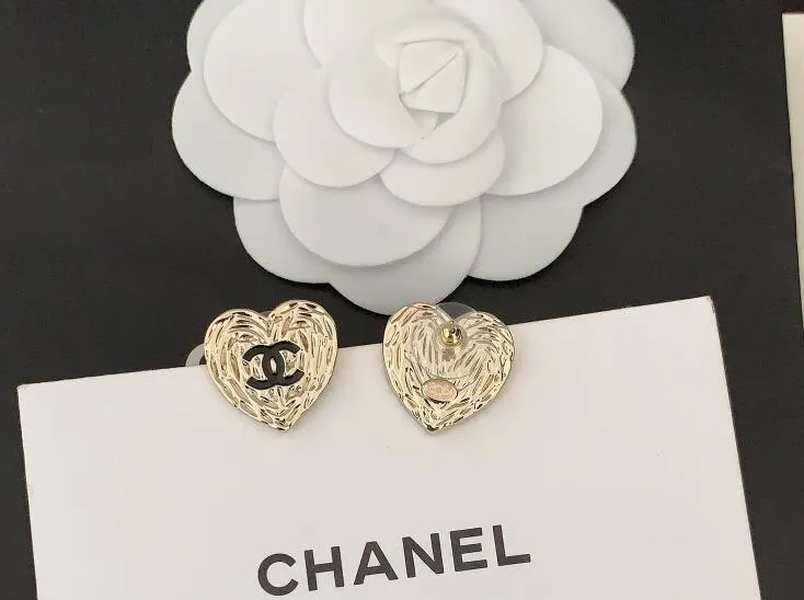 Heart Lava Double C Earrings