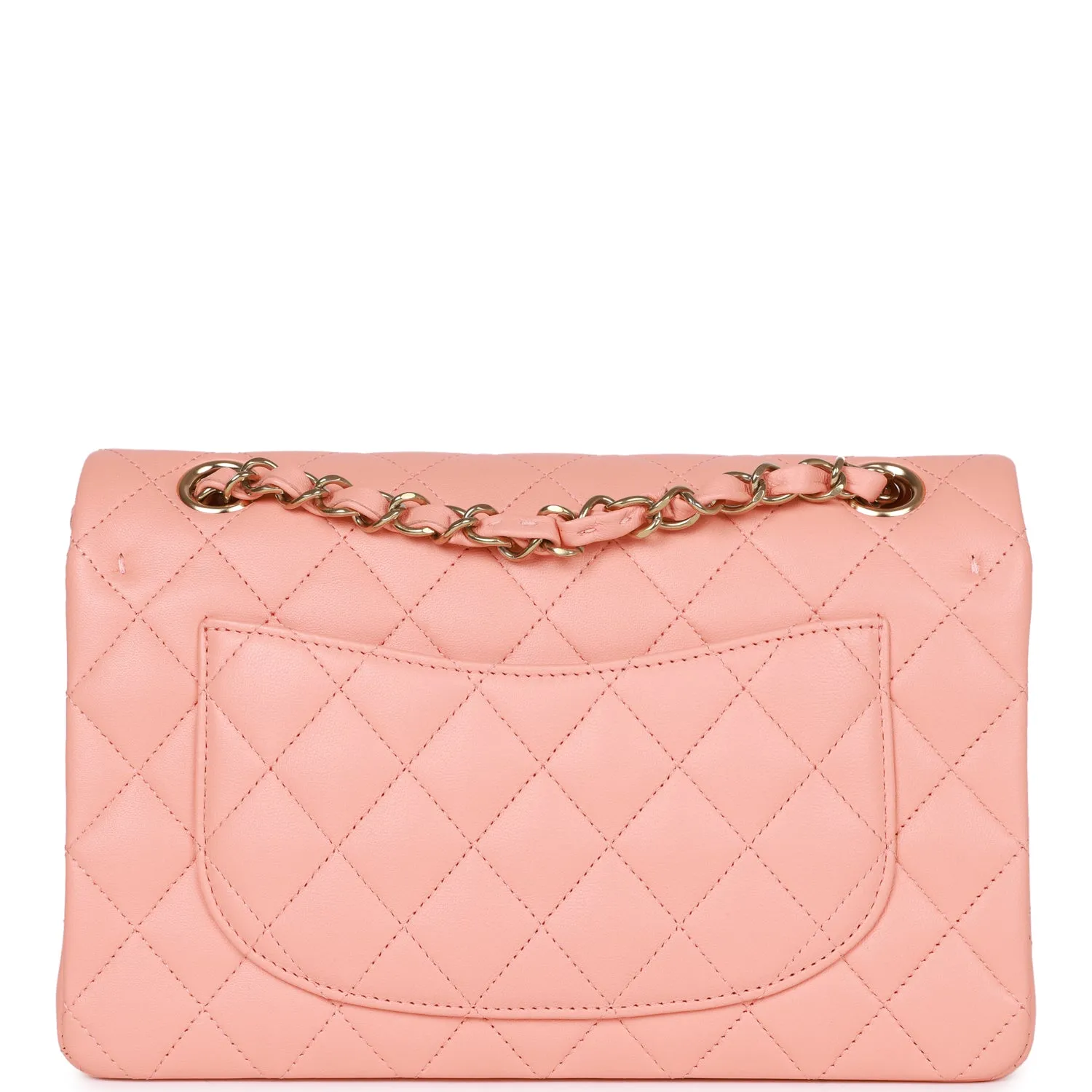Small Classic Double Flap Pink Lambskin Light Gold Hardware