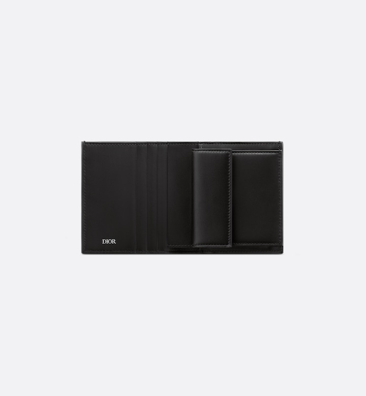 Compact Vertical Wallet Black CD Diamond Canvas