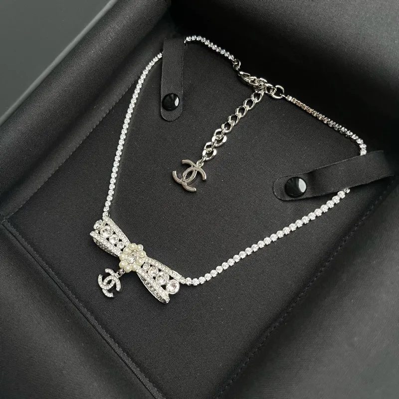 Crystal Bow Necklace Choker 23-24FW