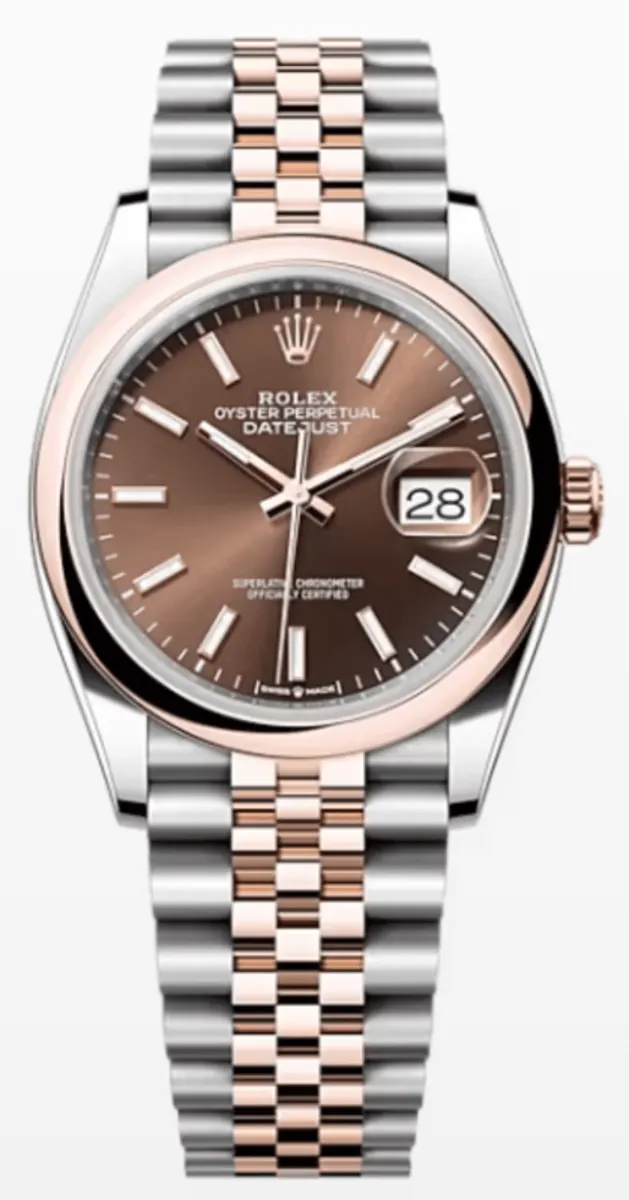 Rolex Datejust 36 Steel & Everose Gold Chocolate Dial Women's Watch M126201-0043