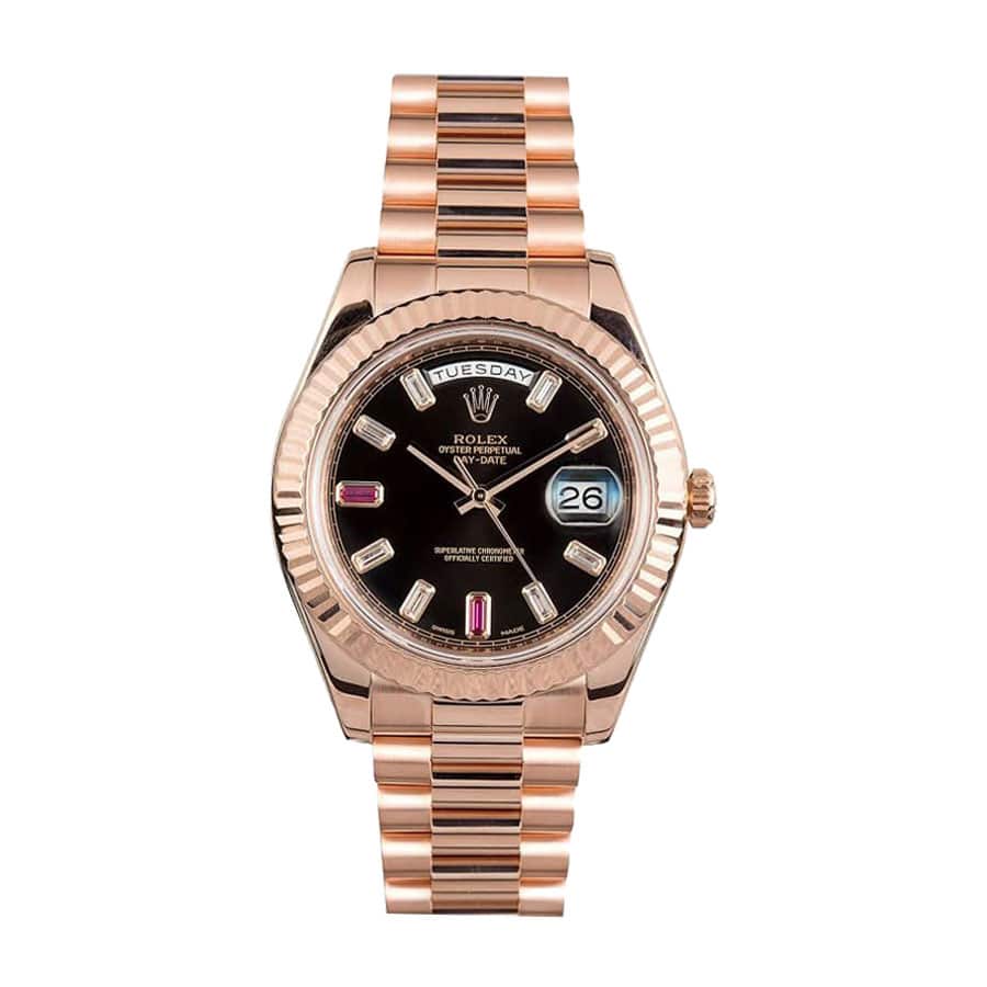 Rolex Day-Date II 218235 Rose Gold Black Replica