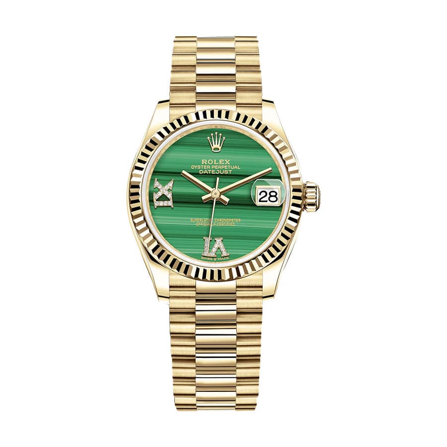 Rolex Datejust Gold Green Dial Replica