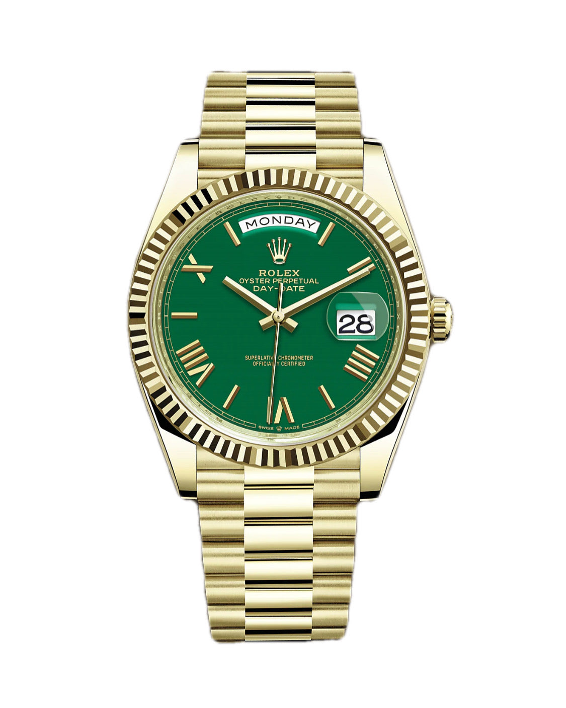 The Rolex Day-Date 40 With Green Lacquered Dial 228238