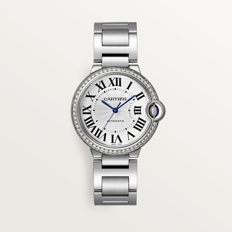 Ballon Bleu de Cartier watch Silver guilloché dial 36 mm