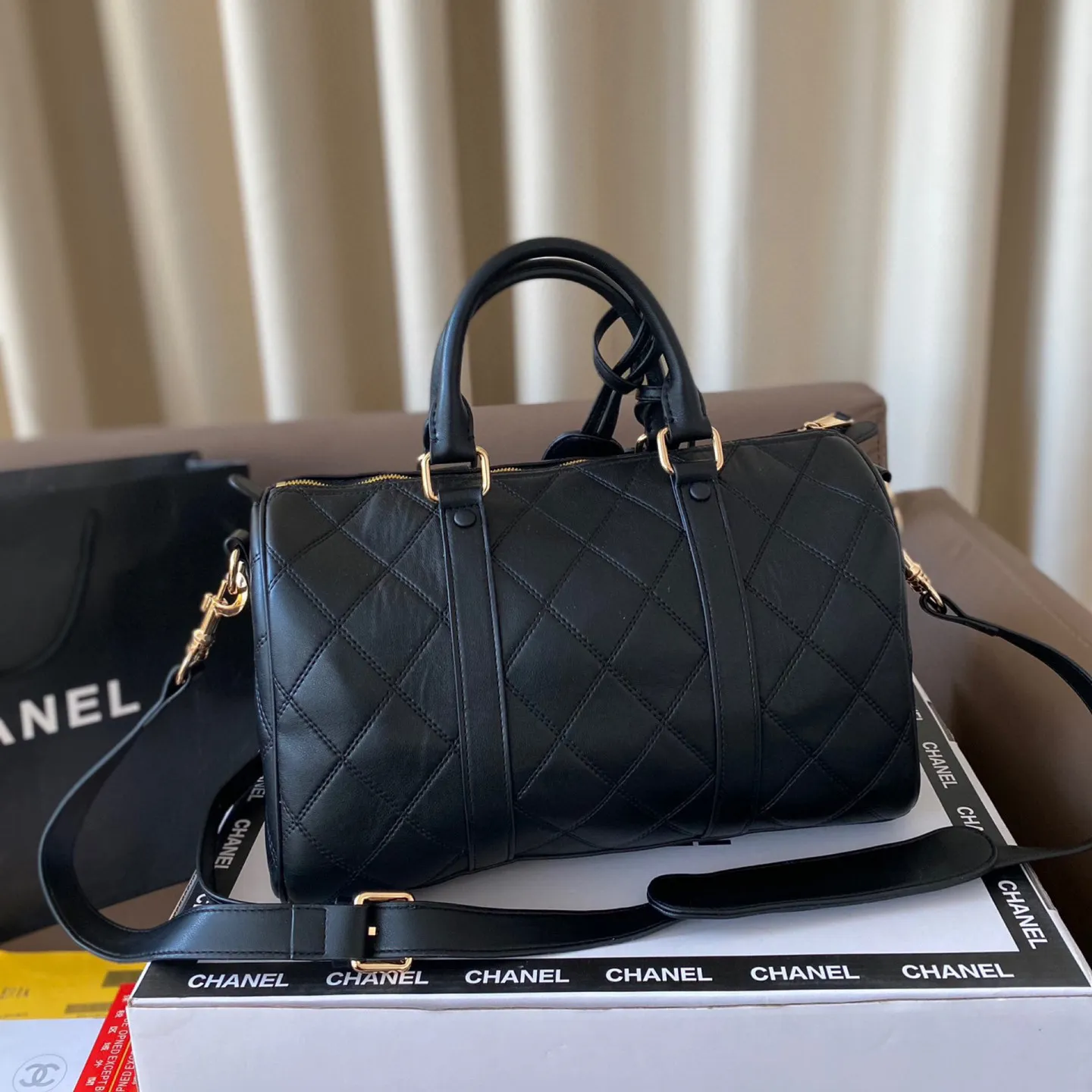 Diamond Quilted Two-Way Tote