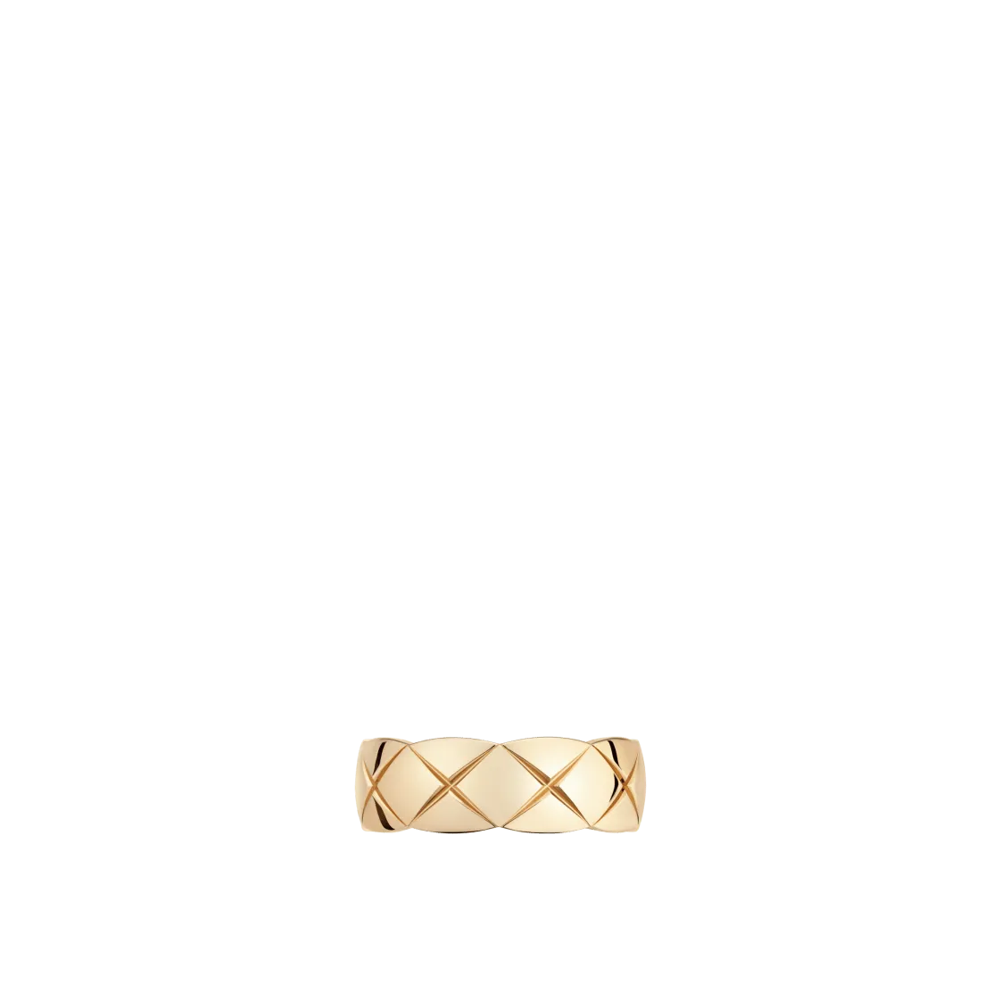 COCO CRUSH RING Quilted motif, small version, 18K BEIGE GOLD