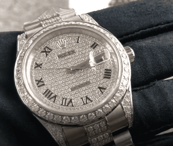 Rolex Datejust White Gold Diamond Dial Iced Out Replica