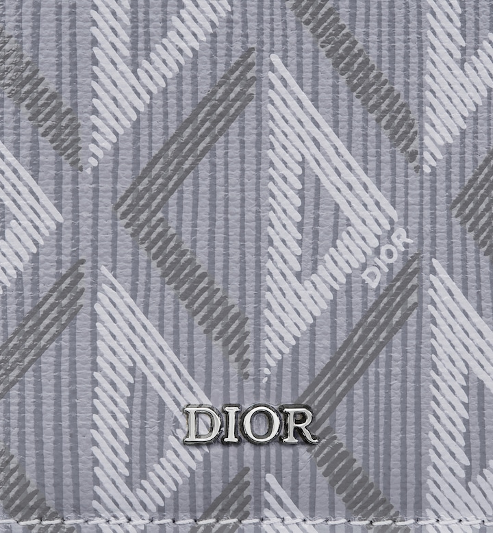 Long Bifold Card Holder Gray CD Diamond Canvas