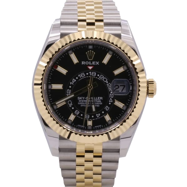 Rolex Sky-Dweller, 42mm, 18k Yellow Gold, Stainless Steel, Black Dial, 326933
