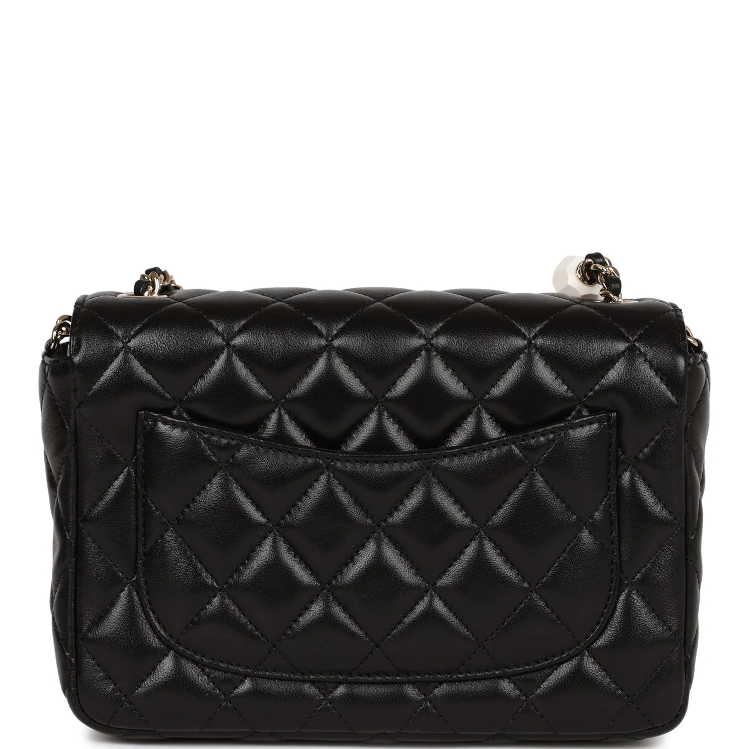 Candy Heart Mini Flap Bag Black Lambskin Enamel and Light Gold Hardware