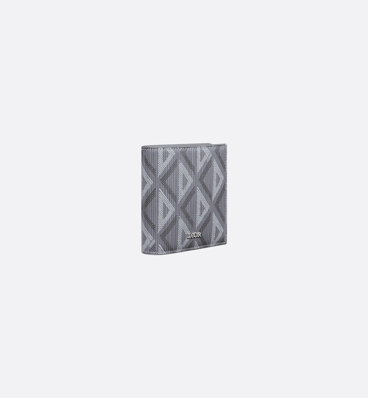 Compact Vertical Wallet Gray CD Diamond Canvas
