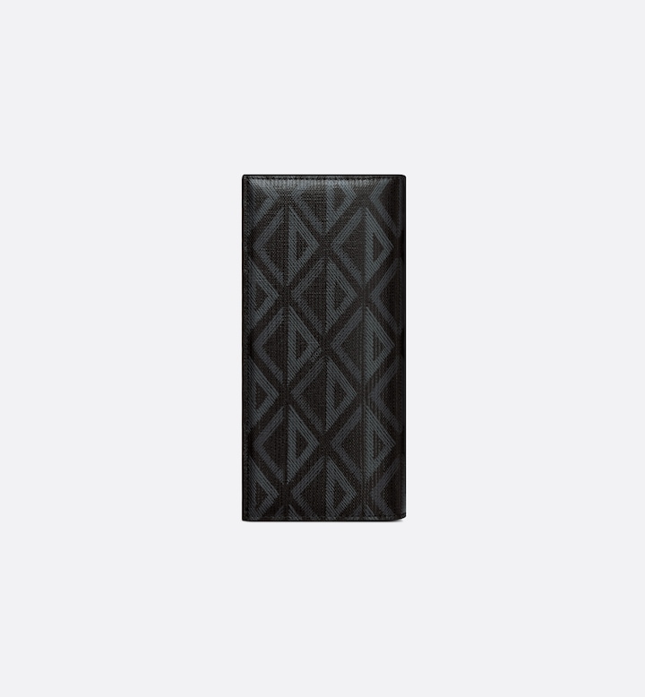 Vertical Bifold Wallet Black CD Diamond Canvas