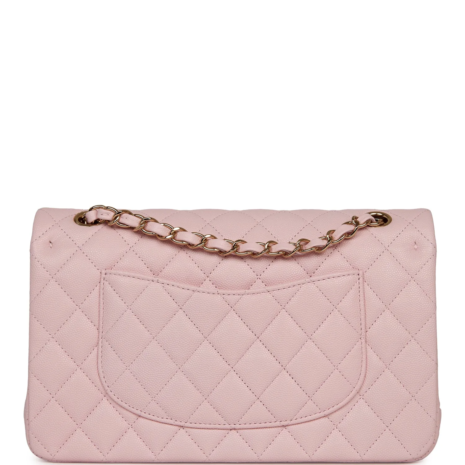 Medium Classic Double Flap Bag Light Pink Caviar Light Gold Hardware