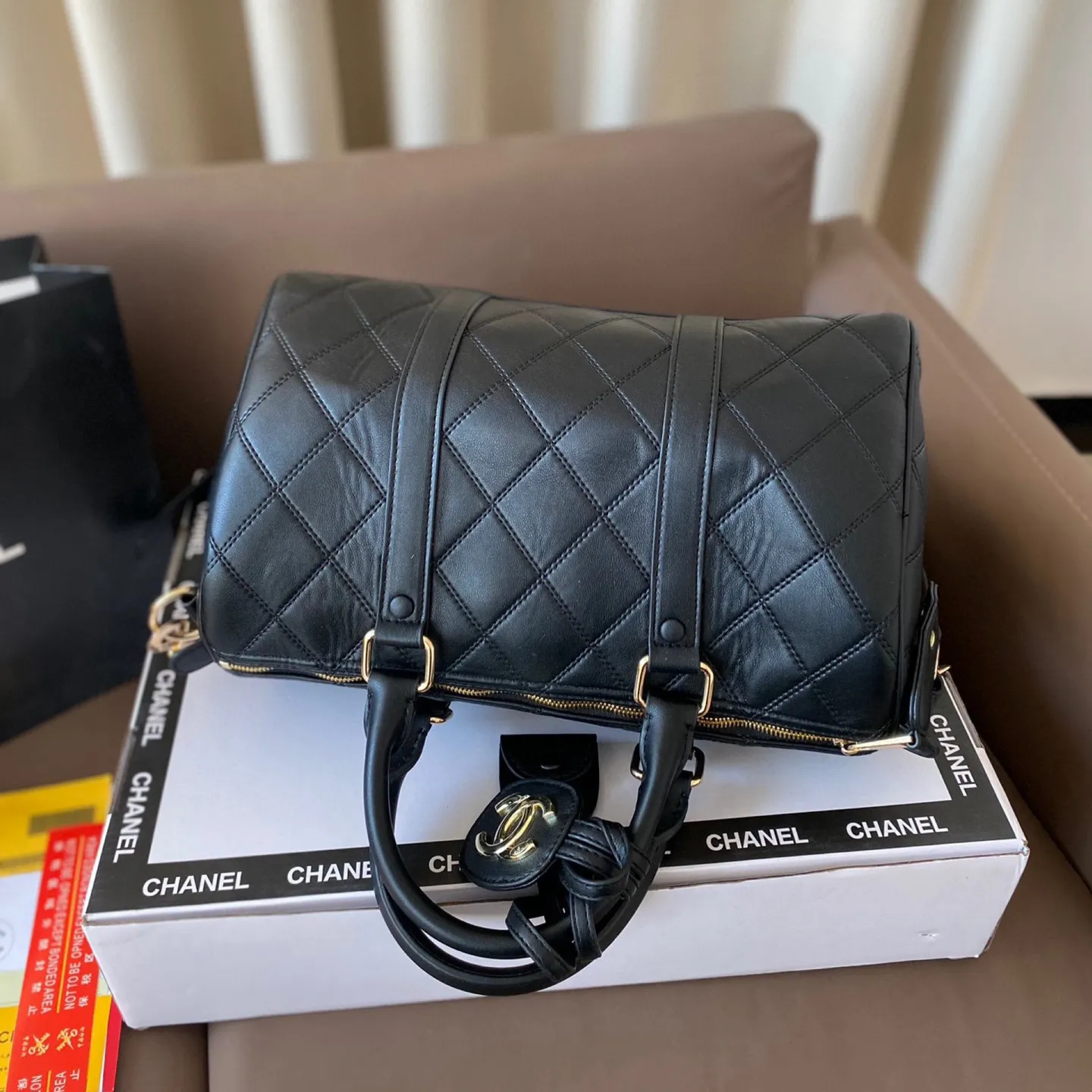 Diamond Quilted Two-Way Tote