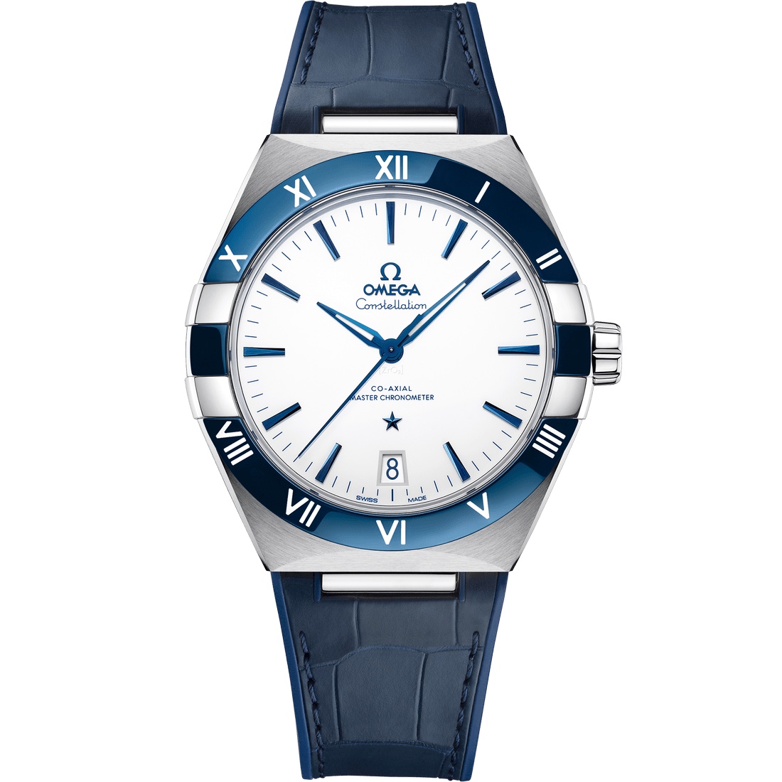CONSTELLATION STEEL ON LEATHER STRAP 41 MM