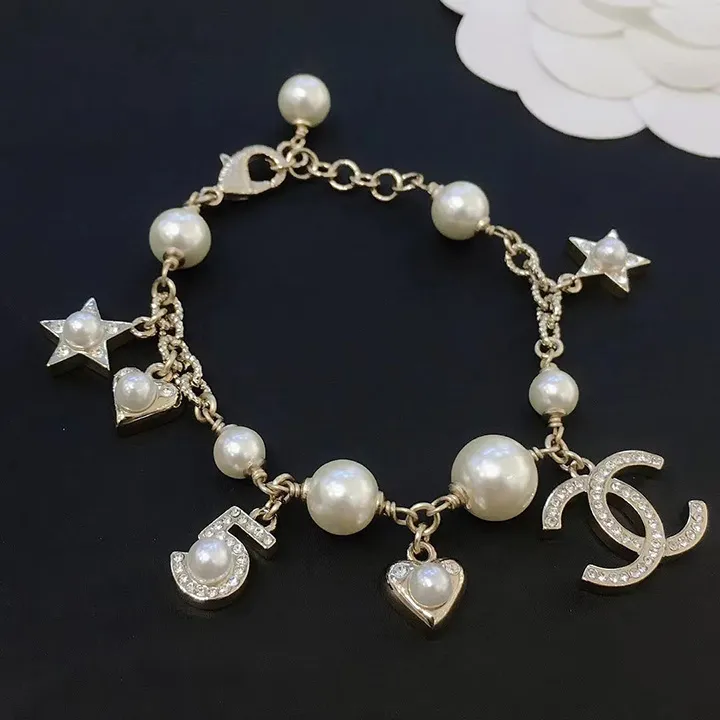 Pentagram Double C Pearl Bracelet