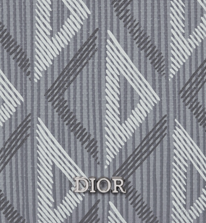 Vertical Bifold Card Holder Gray CD Diamond Canvas