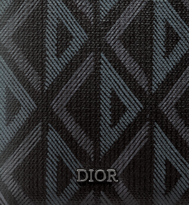 Compact Vertical Wallet Black CD Diamond Canvas