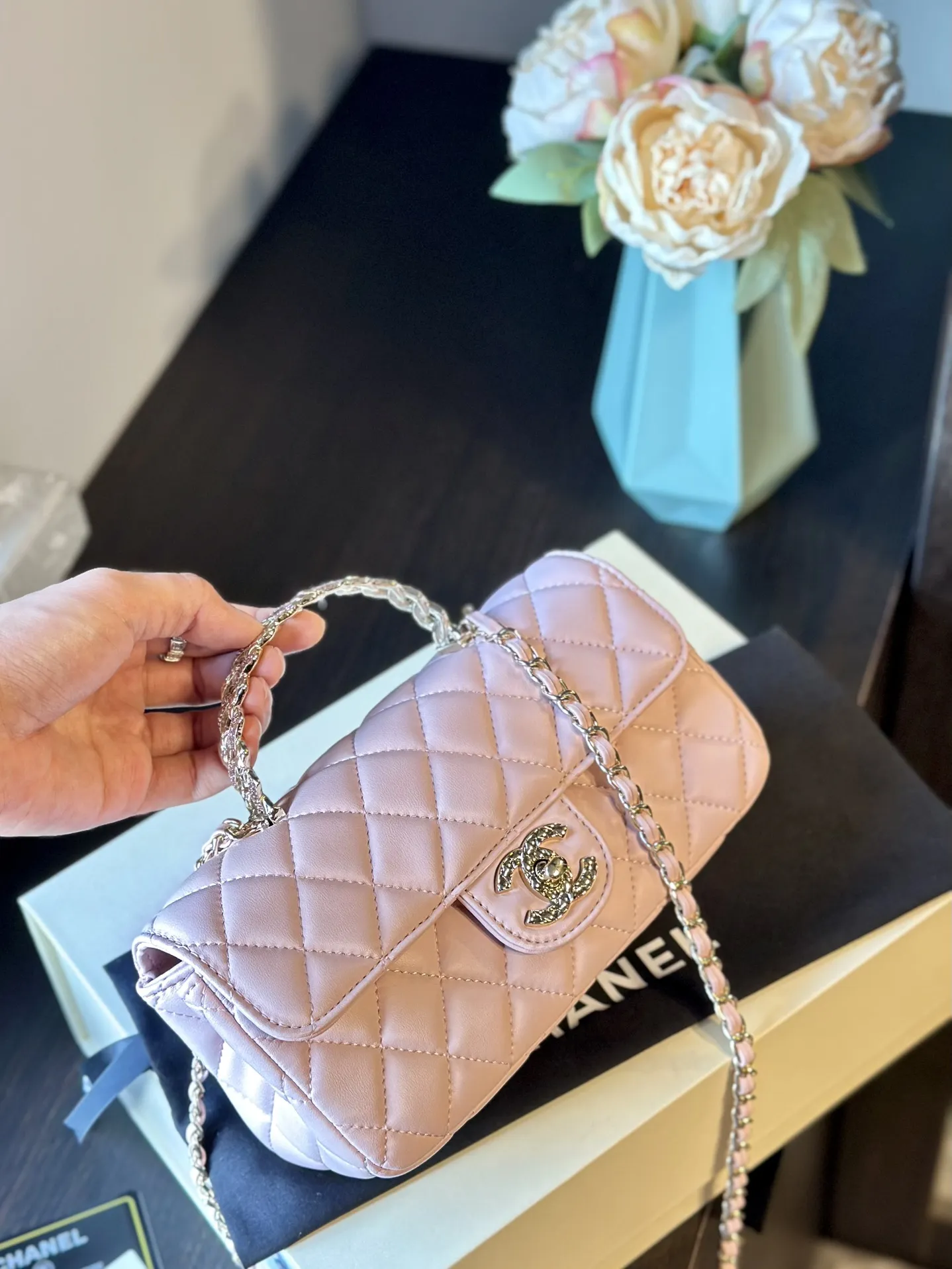 Lambskin Quilted Mini Rectangular Flap Bag