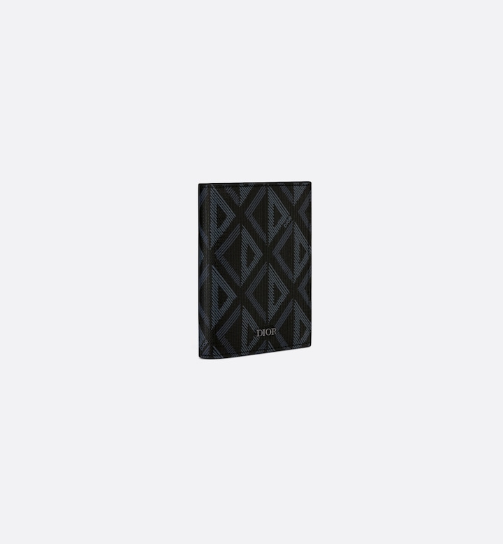 Vertical Bifold Card Holder Black CD Diamond Canvas