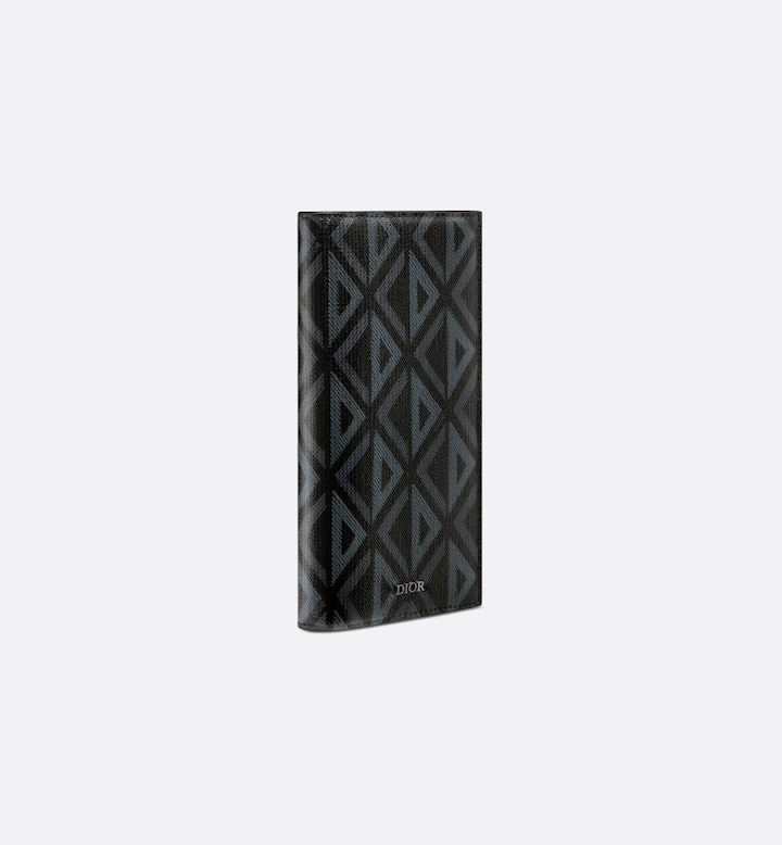 Vertical Bifold Wallet Black CD Diamond Canvas