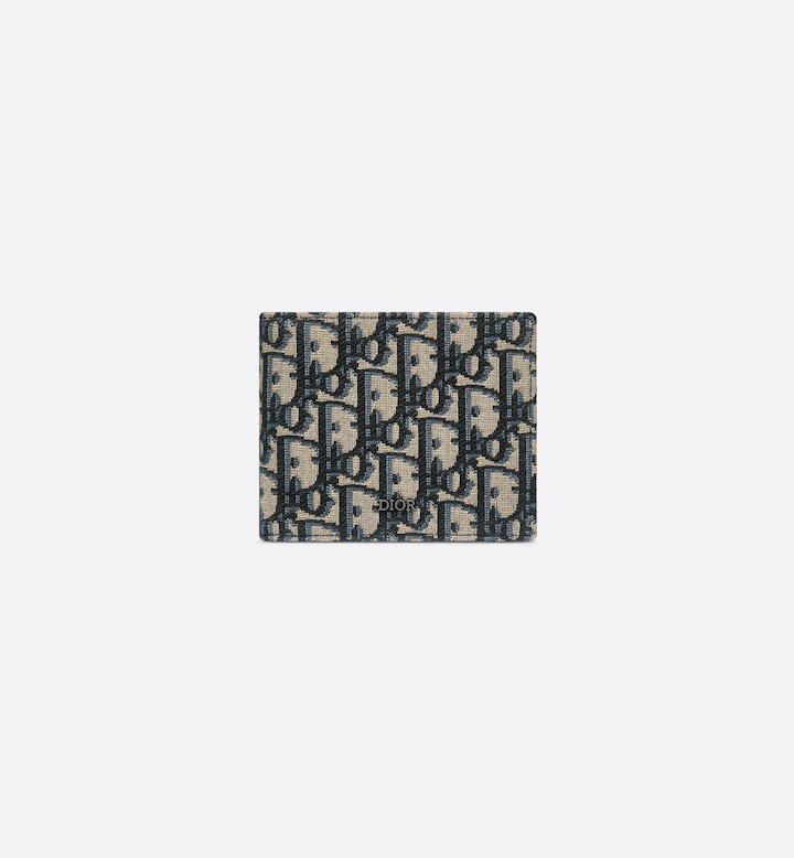 Wallet Beige and Black Oblique Jacquard