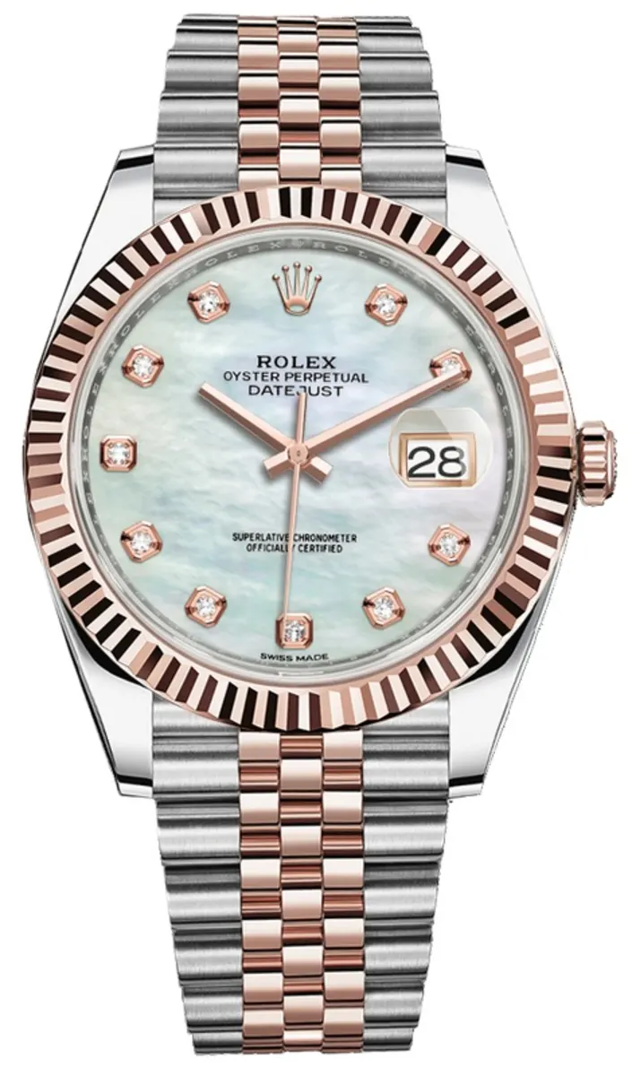 Rolex Datejust 41 Steel and Everose Gold Mother of Pearl Diamond Jubilee Men's Watch M126331-0014