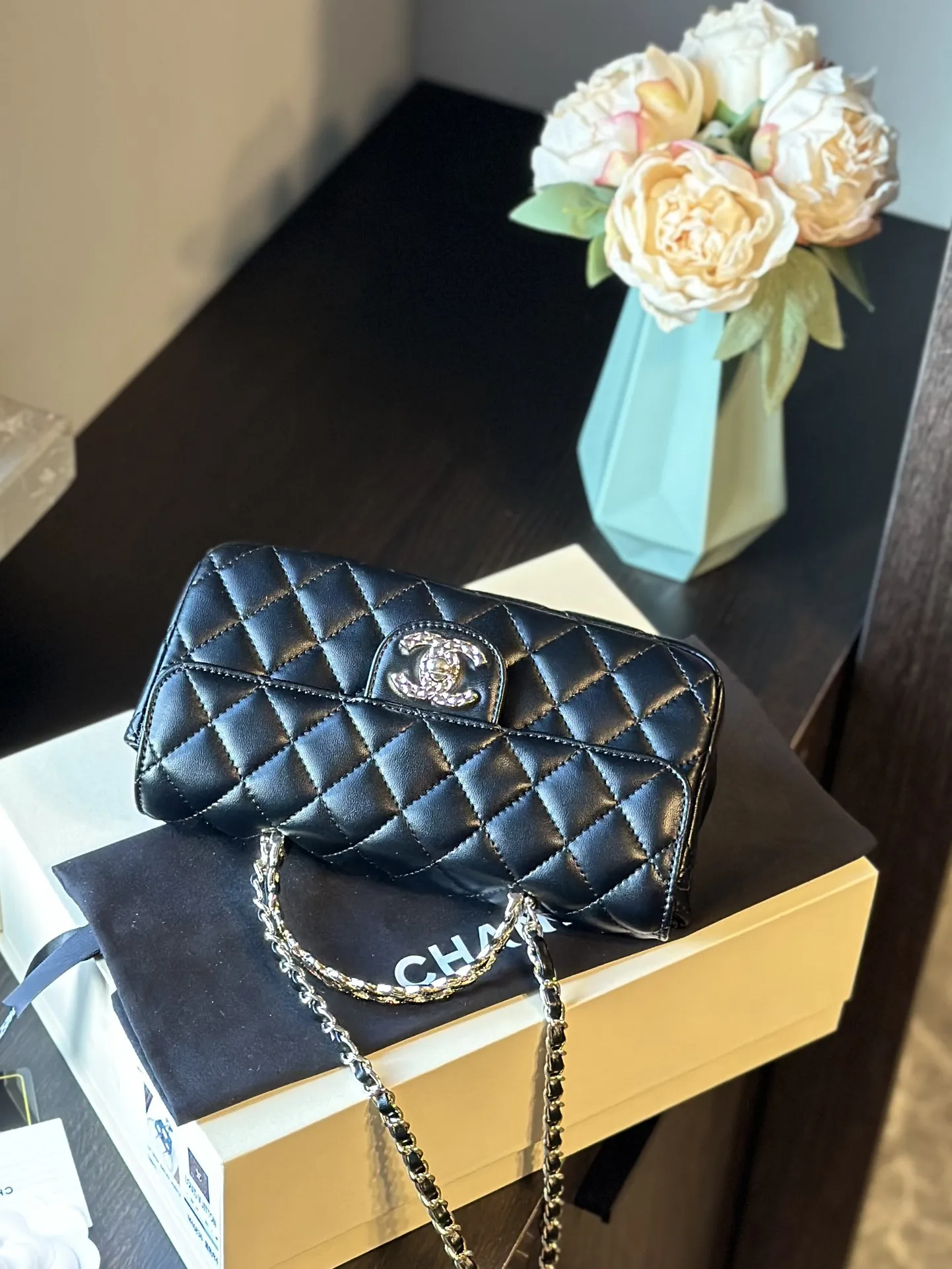 Lambskin Quilted Mini Rectangular Flap Bag