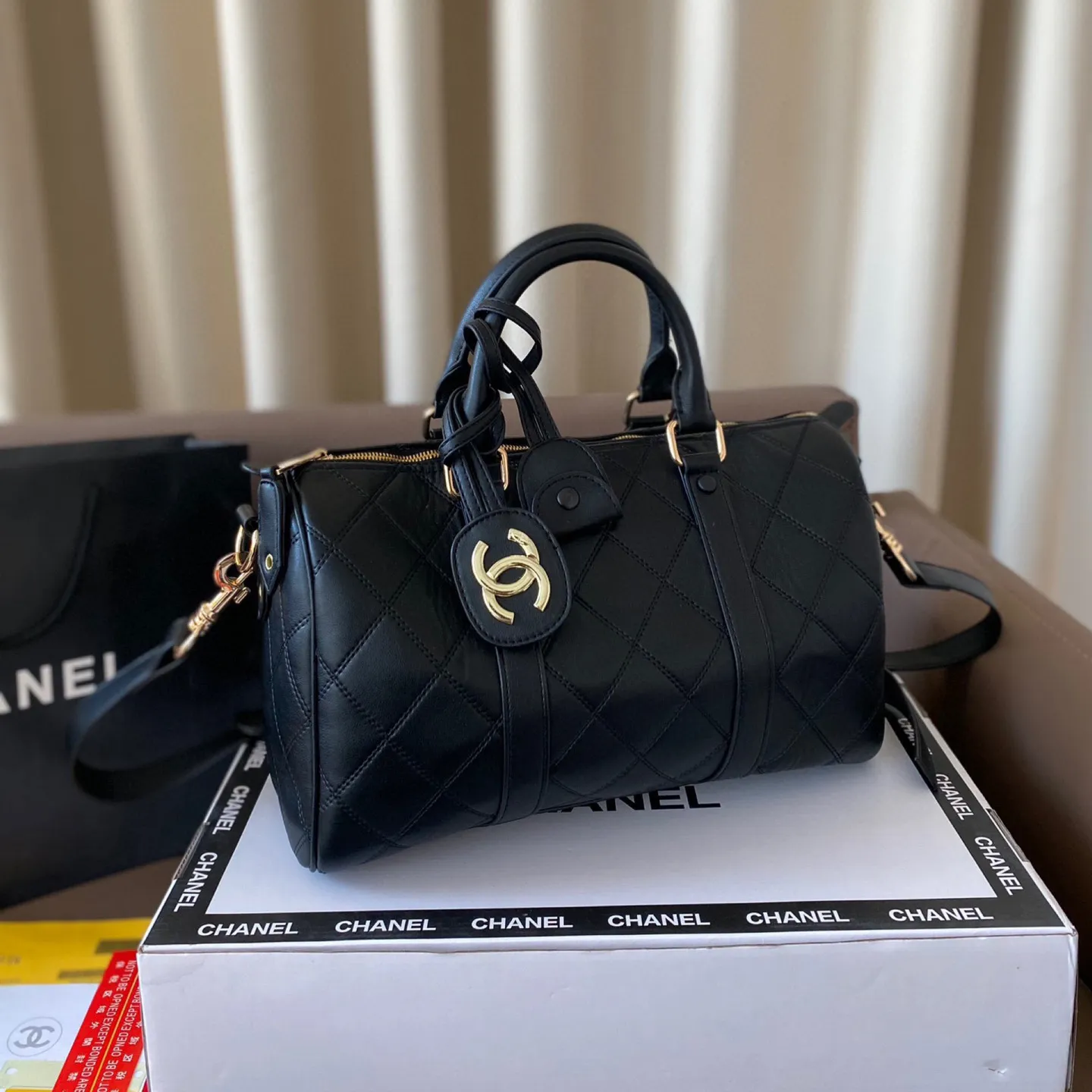 Diamond Quilted Two-Way Tote