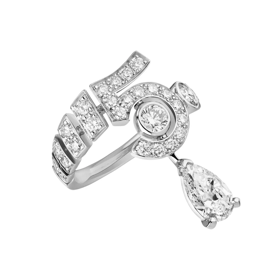 N°5 DROP WHITE GOLD RING