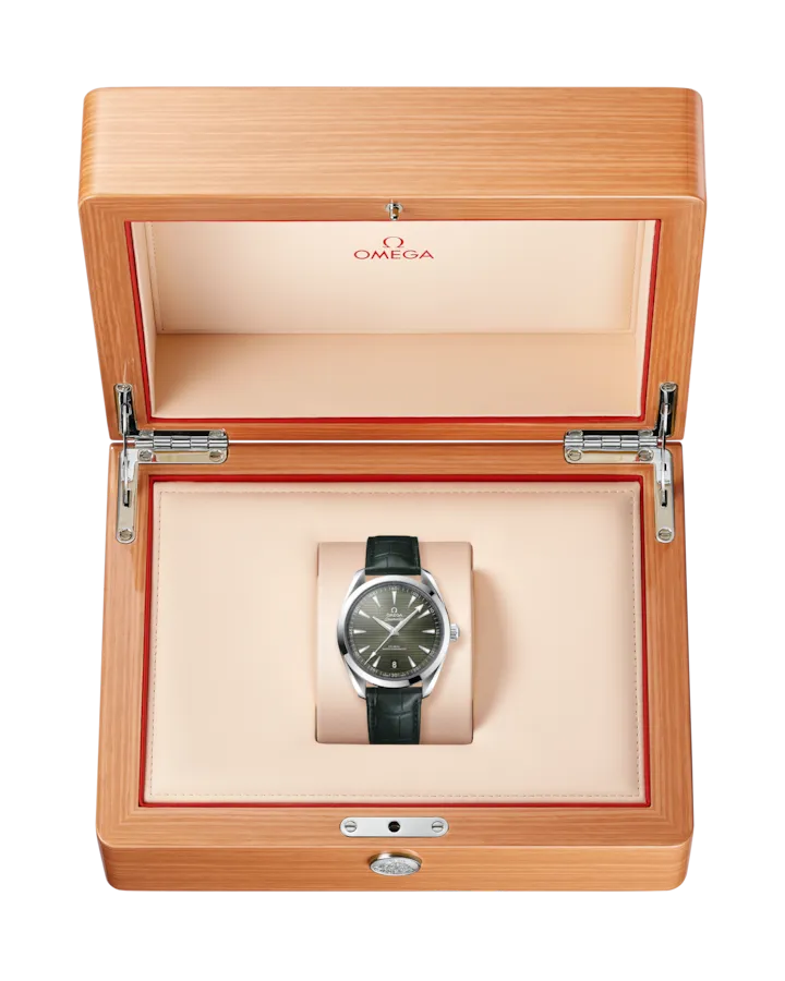 SEAMASTERAQUA TERRA 150M41 MM, STEEL ON LEATHER STRAP